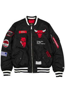 New Era Chicago Bulls Mens Black Alpha Bomber Medium Weight Jacket