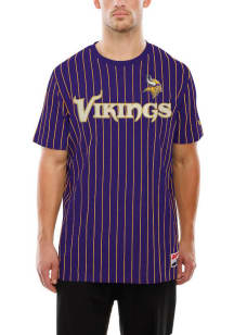 New Era Minnesota Vikings Purple Throwback Pinstripe Short Sleeve Fashion T Shirt