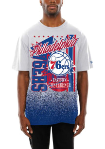 New Era Philadelphia 76ers White NE Sport Classic Distressed Short Sleeve T Shirt