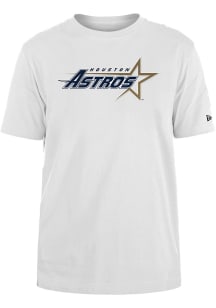 New Era Houston Astros White Coop Primary Short Sleeve T Shirt
