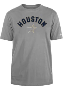 New Era Houston Astros Grey Coop Arch Name Short Sleeve T Shirt