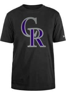 New Era Colorado Rockies Black Primary Short Sleeve T Shirt