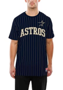 New Era Houston Astros Navy Blue Throwback Pinstripe Short Sleeve Fashion T Shirt