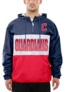 New Era Cleveland Guardians Mens Navy Blue Leisure Windbreaker Pullover Jackets