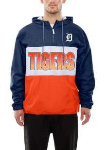 New Era Detroit Tigers Mens Navy Blue Leisure Windbreaker Pullover Jackets