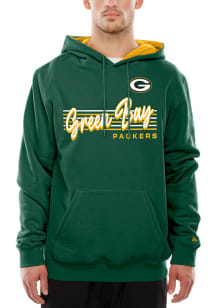 New Era Green Bay Packers Mens Green Throwback Collection Long Sleeve Hoodie