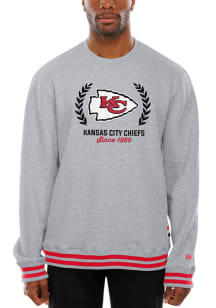 New Era Kansas City Chiefs Mens Grey Throwback Collection Long Sleeve Fashion Sweatshirt