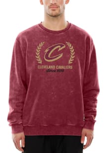 New Era Cleveland Cavaliers Mens Maroon Throwback Collection Long Sleeve Fashion Sweatshirt
