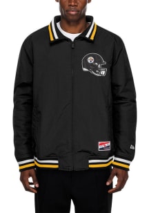 New Era Pittsburgh Steelers Mens Black Throwback Collection Medium Weight Jacket