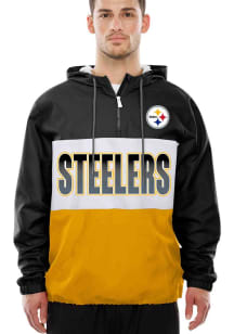New Era Pittsburgh Steelers Mens Black Leisure Windbreaker Pullover Jackets