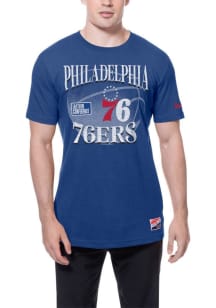 New Era Philadelphia 76ers Blue Throwback Short Sleeve T Shirt