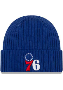 New Era Philadelphia 76ers Blue Core Classic Cuff Mens Knit Hat