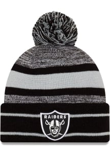 New Era Las Vegas Raiders Black Cuff Pom Mens Knit Hat