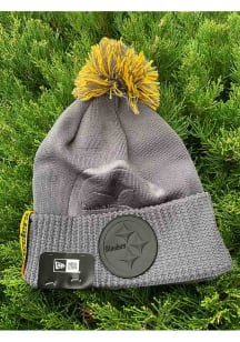 New Era Pittsburgh Steelers Graphite Dart Cuff Pom Tech Mens Knit Hat