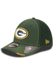 New Era Green Bay Packers Mens Green Team Neo 39THIRTY Iconic Flex Hat