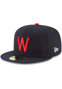New Era Washington Nationals Mens Navy Blue Washington Senators Cooperstown Fitted Hat