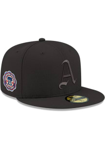 New Era Philadelphia Athletics Mens Black Tonal Red UV 1910 WS Side Patch 59FIFTY Fitted Hat