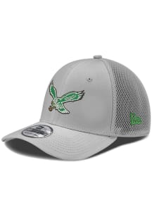 New Era Philadelphia Eagles Mens Grey Retro Neo 39THIRTY Flex Hat