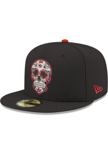 New Era Kansas City Chiefs Mens Black Sugar Skull Red UV 59FIFTY Fitted Hat
