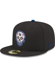 New Era Los Angeles Dodgers Mens Black Sugar Skull Blue UV 59FIFTY Fitted Hat
