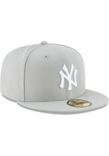 New Era New York Yankees Mens Grey New York Yankees MLB Basic 59FIFTY Fitted Classic Fitted Hat