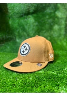 New Era Pittsburgh Steelers Tan PIT Steelers Tan Tonal Custom Logo Canvas LP9FIFTY Mens Snapback H..