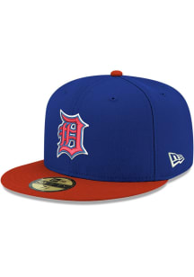 New Era Detroit Tigers Mens Blue Det Tigers 2Tone Royal GCP light blue UV 59FIFTY Fitted Hat
