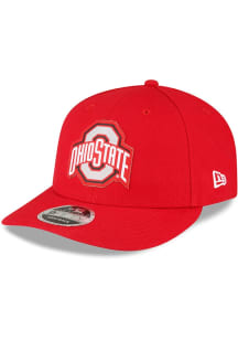 New Era Ohio State Buckeyes Red Ohio St Buckeyes Red Tonal Logo Custom Canvas LP9FIFTY Mens Snapba..