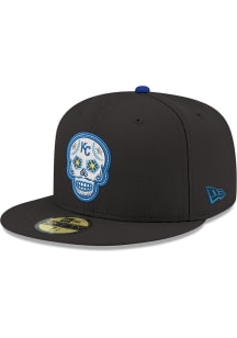 New Era Kansas City Royals Mens Black GCP Sugar Skull Fitted Hat
