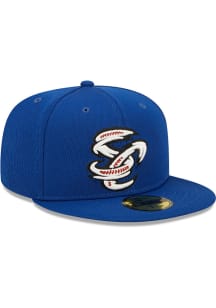 New Era Omaha Storm Chasers Mens Blue MiLB 2022 Batting Practice 59FIFTY Fitted Hat