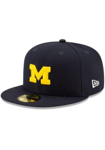 New Era Michigan Wolverines Mens Blue Basic 59FIFTY Fitted Hat