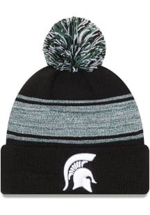 New Era Michigan State Spartans Black Chilled Pom Mens Knit Hat
