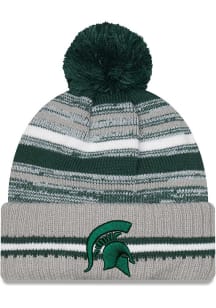 New Era Michigan State Spartans Grey Sport Pom Mens Knit Hat