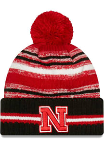 New Era Nebraska Cornhuskers Red Sport Pom Mens Knit Hat