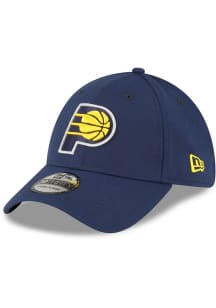 New Era Indiana Pacers Mens Navy Blue Team Classic 39THIRTY Iconic Flex Hat