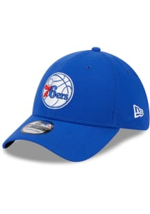 New Era Philadelphia 76ers Mens Blue Team Classic 39THIRTY Iconic Flex Hat