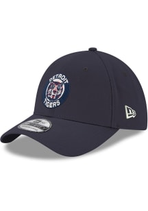 New Era Detroit Tigers Mens Navy Blue Cooperstown Team Classic 39THIRTY Classic Flex Hat