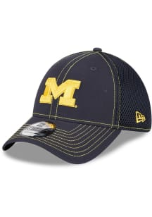 New Era Michigan Wolverines Mens Blue Pop Team Neo 39THIRTY Flex Hat