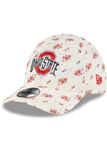 New Era Ohio State Buckeyes White JR Bloom 9TWENTY Adjustable Toddler Hat