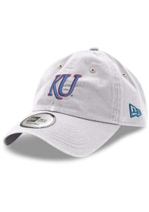 New Era Kansas Jayhawks Trajan KU Casual Classic Adjustable Hat - White