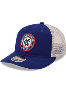 New Era Kansas City Monarchs Enzyme Wash 2T Patch Trucker LP9FIFTY Adjustable Hat - Navy Blue