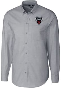 Cutter and Buck DC United Mens Charcoal Stretch Oxford Long Sleeve Dress Shirt