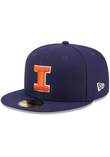 New Era Illinois Fighting Illini Mens Navy Blue Evergreen Basic 59FIFTY Fitted Hat