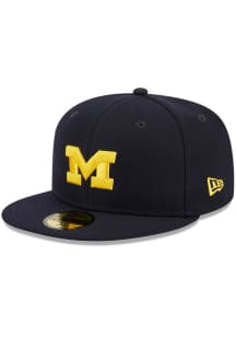 New Era Michigan Wolverines Mens Blue Evergreen Basic 59FIFTY Fitted Hat