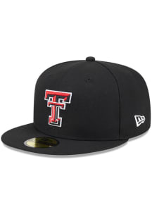 New Era Texas Tech Red Raiders Mens Black Evergreen Basic 59FIFTY Fitted Hat