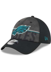 New Era Philadelphia Eagles Mens Black 2023 Training Camp 39THIRTY Flex Hat