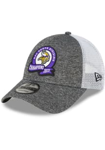 New Era Minnesota Vikings 2022 Division Champions LR 9FORTY Adjustable Hat - Graphite