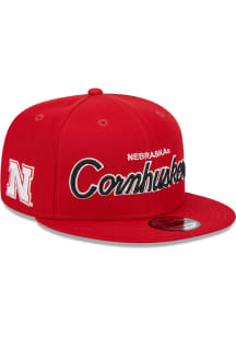 New Era Nebraska Cornhuskers Red Evergreen  Script 9FIFTY Mens Snapback Hat