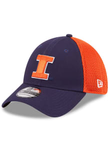 New Era Illinois Fighting Illini Mens Navy Blue Evergreen  Team Neo 39THIRTY Flex Hat