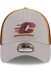 New Era Central Michigan Chippewas Mens Grey Pipe Neo 39THIRTY Flex Hat